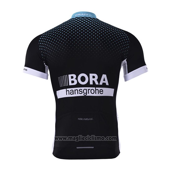 2017 Abbigliamento Ciclismo Bora Scuro Nero Manica Corta e Salopette